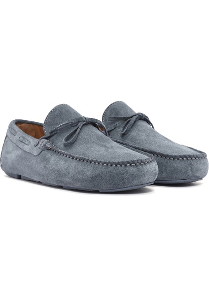 Erkek Lacivert Süet Deri Loafer 25SFD630410