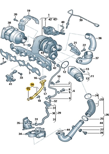 Skoda Superb 2020-2023 Dizel Motor Turbo Yağ Dönüş Borusu 04L145736E