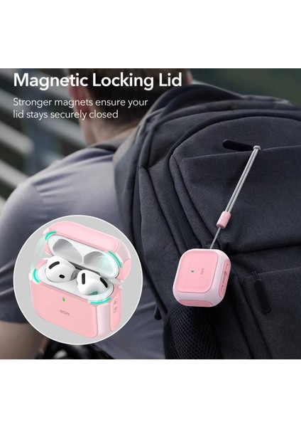 Airpods 4 Uyumlu, Halolock Orbit Hybrid Magsafe Kılıf, Pembe fırsatları