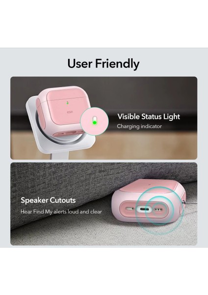 Airpods 4 Uyumlu, Halolock Orbit Hybrid Magsafe Kılıf, Pembe indirimleri