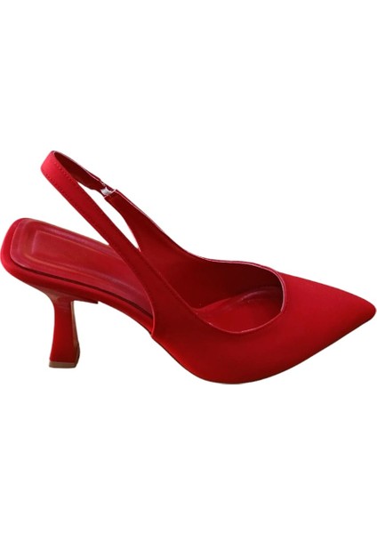 Şiko 809 Kadın Kadeh Ökçe Arka Açık Stiletto Ayakkabı Kırmızı modelleri