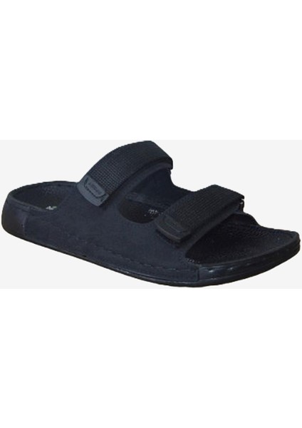 Erkek Siyah Cırtlı Çift Bantlı Anatomik Terlik fiyatları