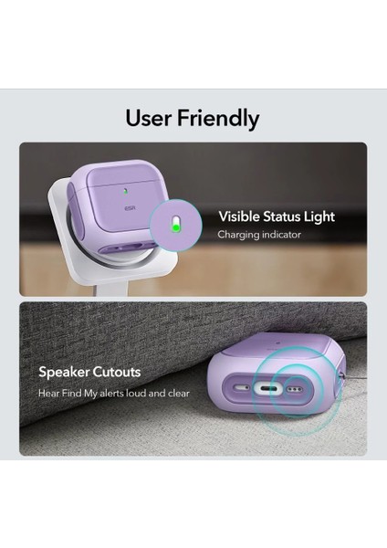 Airpods 4 Uyumlu, Halolock Orbit Hybrid Magsafe Kılıf, Mor fırsatları