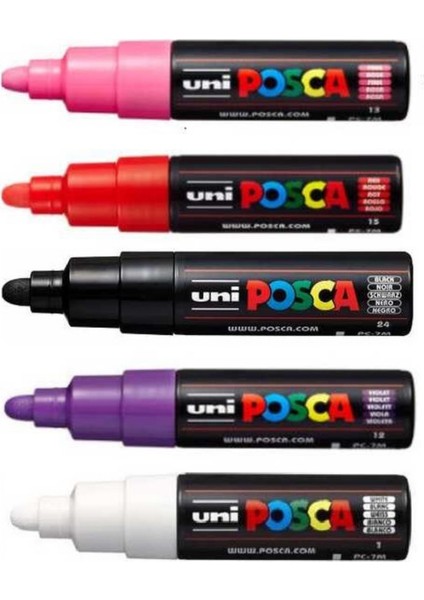 Uniball Posca ( 4.5-5.5 ) Su Bazlı Poster Markörü 5 Li Set