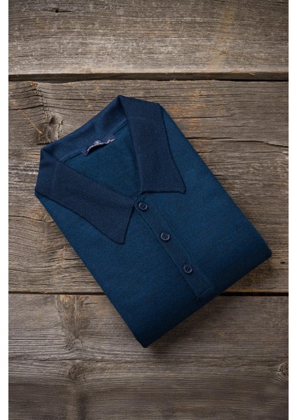 Polo Yaka Battal (Büyük Boy) Yünlü Triko Kazak