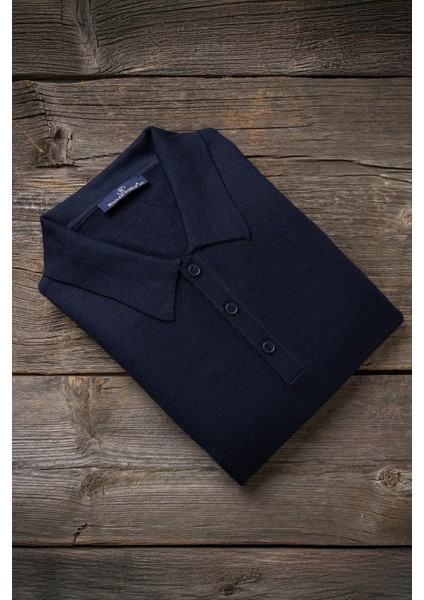 Polo Yaka Battal (Büyük Boy) Yünlü Triko Kazak