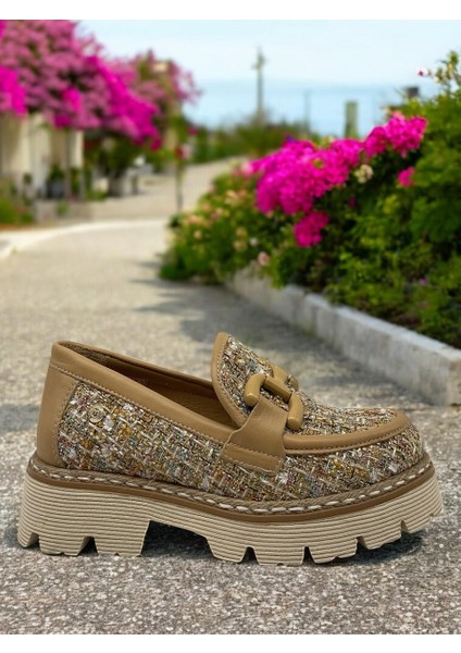 D25YA-3770 Şanel Sand Nut Kadın Loafer Deri Tam Ortopedik Casual Günlük Ayakkabı fiyatları