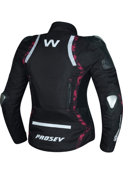 Motosiklet Kadın Montu Full Korumalı 4 Mevsim Deri ve Maxdura Kumaş Mont Black fiyatları