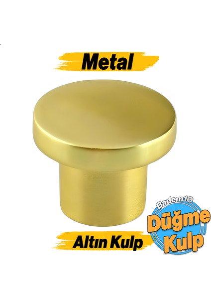 Rezene Altın Kulp Düğme Tek Vidalı Çekmece Mutfak Mobilya Dolabı Dolap Kulpu Metal Kulpları