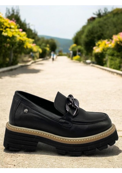 D25YA-3690 Siyah Kadın Loafer Deri Tam Ortopedik Casual Günlük Ayakkabı fiyatları