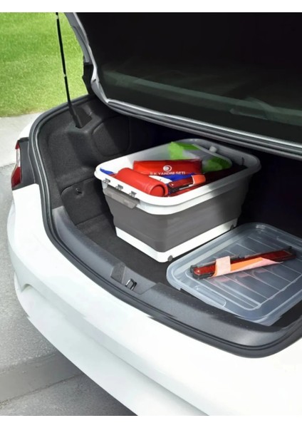 Büyük Boy Kapaklı Katlanabilir-Tekerlekli Çok Amaçlı Organizer / Çamaşır-Oyuncak Sepeti/ ( 30 Litre) modelleri