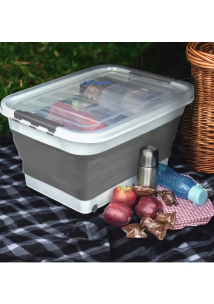 Büyük Boy Kapaklı Katlanabilir-Tekerlekli Çok Amaçlı Organizer / Çamaşır-Oyuncak Sepeti/ ( 30 Litre) fırsatları