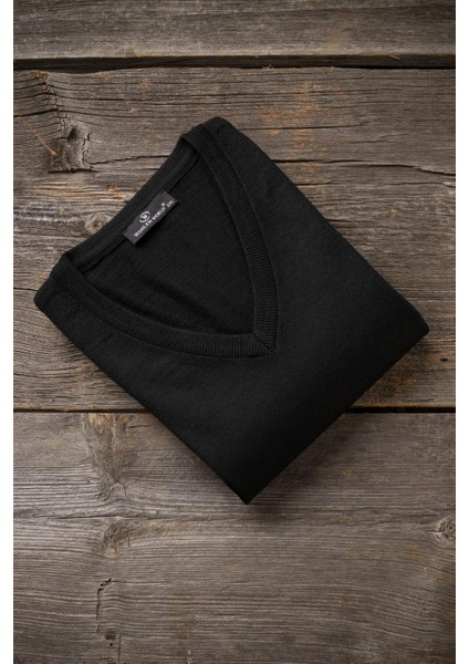 V Yaka Battal (Büyük Boy) Yünlü Triko Kazak