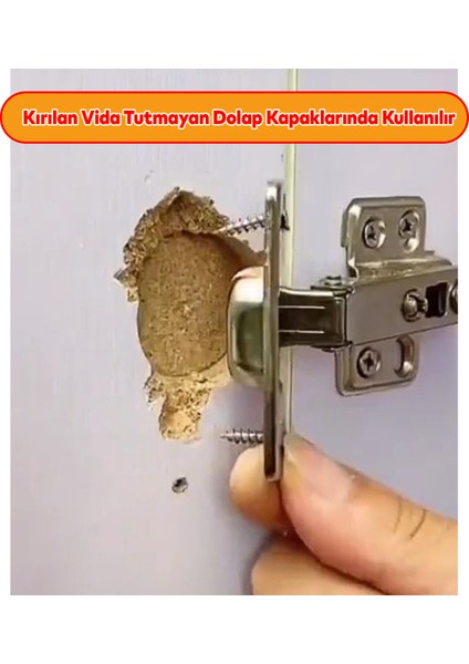 Dolap Kapak Taş Menteşe Tamir Sacı Nobel Pratik Onarım Kiti Yuva Saçı Tablası 8x8.5 cm 1 Çift