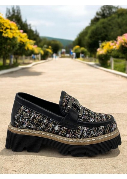 D25YA-3770 Şanel Siyah Kadın Loafer Deri Tam Ortopedik Casual Günlük Ayakkabı