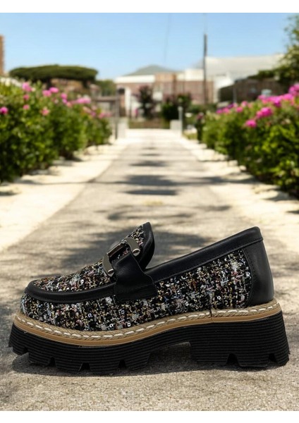 D25YA-3770 Şanel Siyah Kadın Loafer Deri Tam Ortopedik Casual Günlük Ayakkabı
