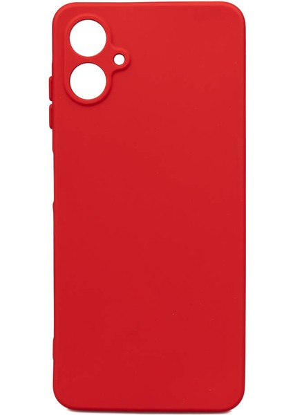 Galaxy A06 Kılıf Mat Esnek Biye Silikon Kılıf-Kırmızı