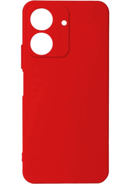 Xiaomi Poco C65 Kılıf Mat Esnek Biye Silikon Kılıf-Kırmızı