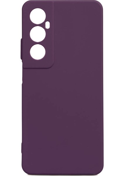 Realme C65 4g Kılıf Mat Esnek Biye Silikon Kılıf-Mor