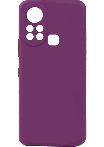 Infinix Hot 11S Kılıf Mat Esnek Biye Silikon Kılıf-Mor