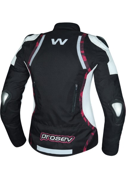 Motosiklet Kadın Montu Full Korumalı 4 Mevsim Deri ve Maxdura Kumaş Mont White fiyatları