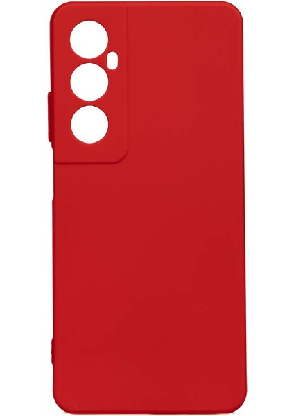 Realme C65 4g Kılıf Mat Esnek Biye Silikon Kılıf-Kırmızı