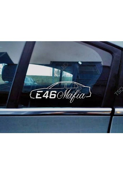 E46 Sedan 320I Kelebek Cam Araba Oto Sticker 19 cm 2 Adet