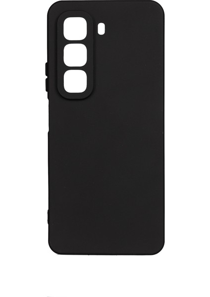 Infinix Hot 50 4g Kılıf Mat Esnek Biye Silikon Kılıf-Siyah