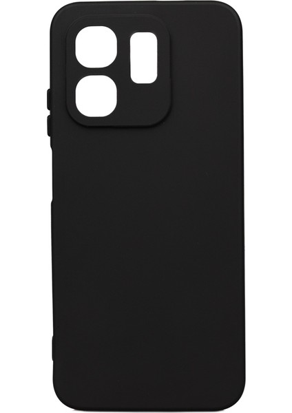 Infinix Smart 9 Kılıf Mat Esnek Biye Silikon Kılıf-Siyah
