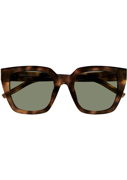 Saint Laurent Paris SL M143 003 51-23 Kadın Güneş Gözlüğü – Kahverengi Asetat Çerçeve, Yeşil Mat Cam, UV400 modelleri