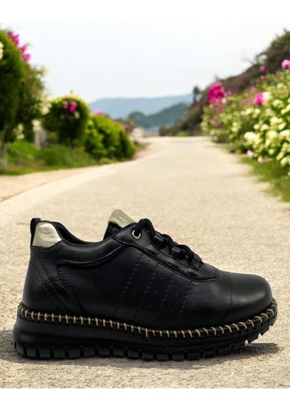 D25YA-3275 Siyah Kadın Sneaker Deri Tam Ortopedik Casual Günlük Ayakkabı fiyatları