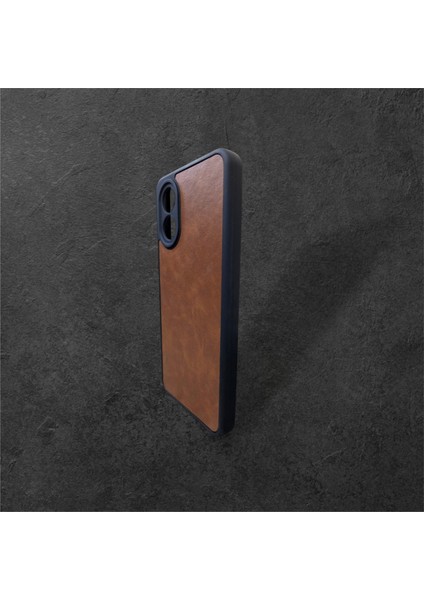 Oppo A38 Kahverengi Deri Kılıf
