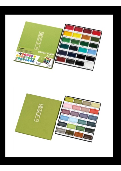 Tablet Suluboya Gansai Tambi 24ER Renkli 2 Set Takım Ana Renkler ve Pastel Renkler