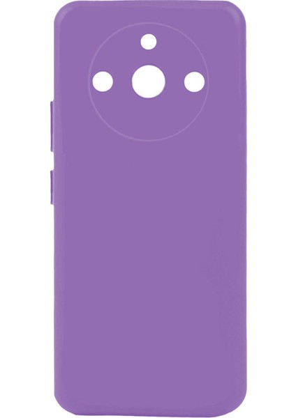 Realme 11 Pro Kılıf Mat Esnek Biye Silikon Kılıf-Lila + Nano Ekran Koruyucu