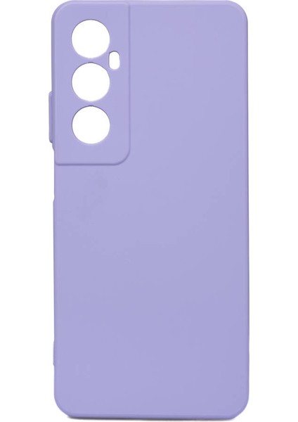 Realme C65 4g Kılıf Mat Esnek Biye Silikon Kılıf-Lila + Nano Ekran Koruyucu