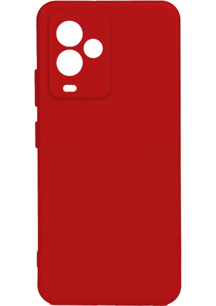 General Mobile 24 Pro Kılıf Mat Esnek Biye Silikon Kılıf-Kırmızı + Nano Ekran Koruyucu