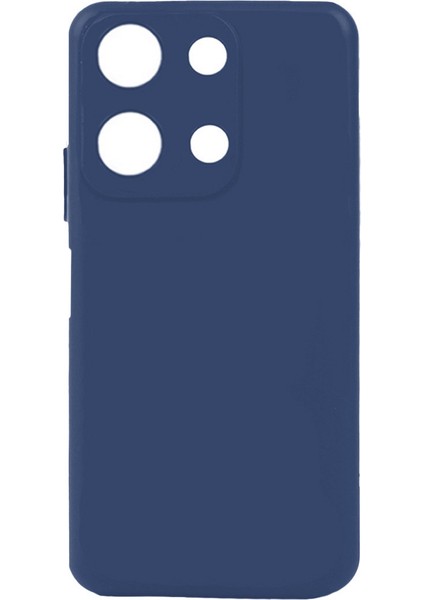 Infinix Note 30 4g Kılıf Mat Esnek Biye Silikon Kılıf-Lacivert + Nano Ekran Koruyucu