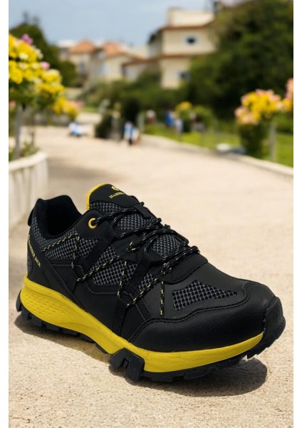 101 24807 Emery Siyah Sarı Sneaker Tam Ortopedik Erkek Günlük Spor Ayakkabı