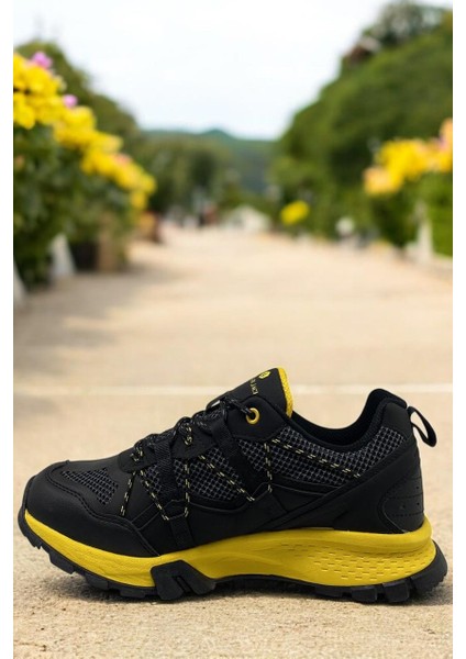 101 24807 Emery Siyah Sarı Sneaker Tam Ortopedik Erkek Günlük Spor Ayakkabı modelleri