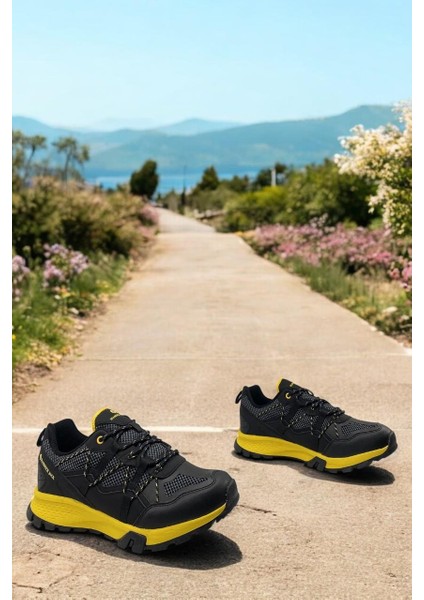 101 24807 Emery Siyah Sarı Sneaker Tam Ortopedik Erkek Günlük Spor Ayakkabı fırsatları