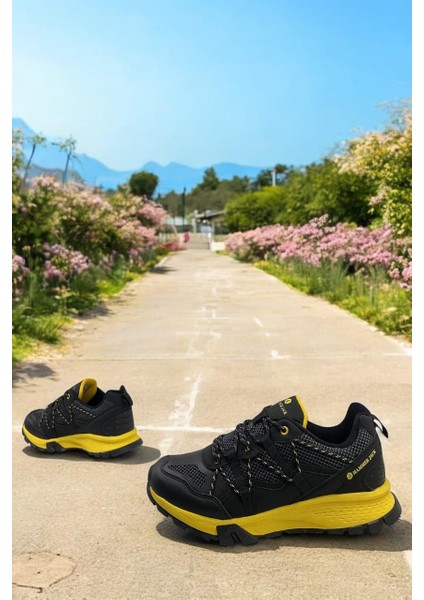 101 24807 Emery Siyah Sarı Sneaker Tam Ortopedik Erkek Günlük Spor Ayakkabı indirimleri