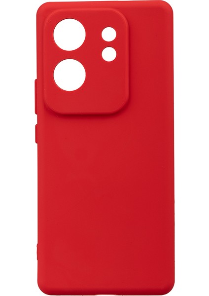 Infinix Zero 30 4g Kılıf Mat Esnek Biye Silikon Kılıf-Kırmızı + Nano Ekran Koruyucu