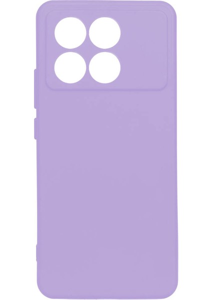 Xiaomi Poco X6 Pro Kılıf Mat Esnek Biye Silikon Kılıf-Lila + Nano Ekran Koruyucu