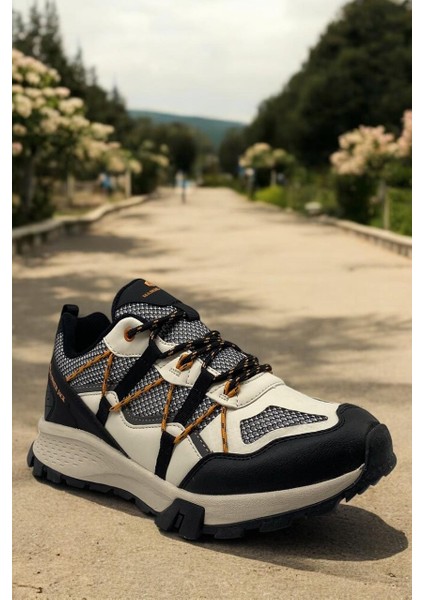 101 24807 Emery Bej Lacivert Sneaker Tam Ortopedik Erkek Günlük Spor Ayakkabı