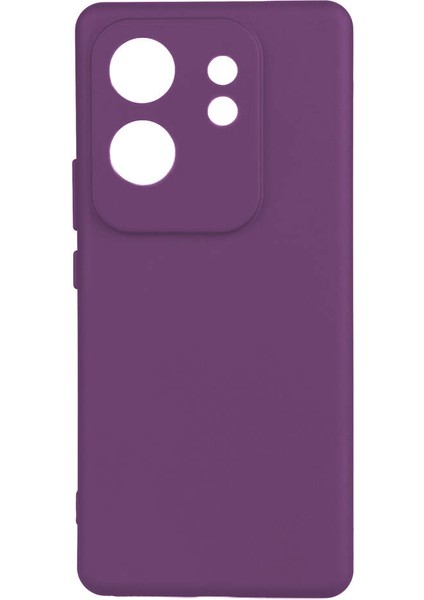 Infinix Zero 30 4g Kılıf Mat Esnek Biye Silikon Kılıf-Mor + Nano Ekran Koruyucu