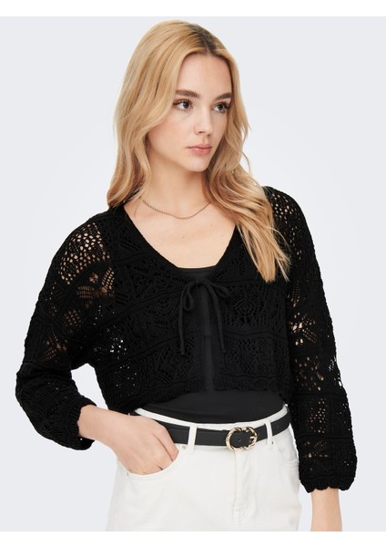 Kadın Triko Crop Hırka - 15257604