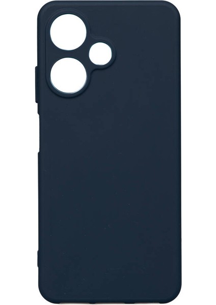 Infinix Hot 30i Kılıf Mat Esnek Biye Silikon Kılıf-Lacivert + Nano Ekran Koruyucu