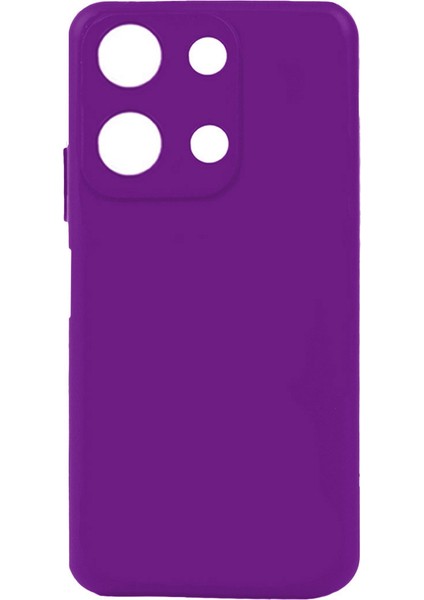 Infinix Note 30 4g Kılıf Mat Esnek Biye Silikon Kılıf-Mor + Nano Ekran Koruyucu