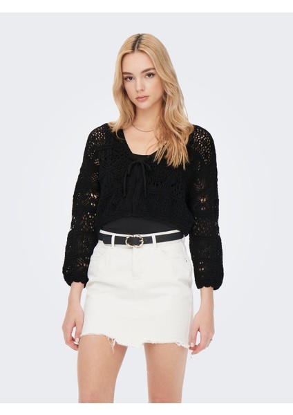 Kadın Triko Crop Hırka - 15257604