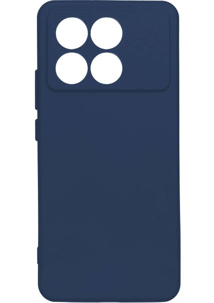 Xiaomi Poco X6 Pro Kılıf Mat Esnek Biye Silikon Kılıf-Lacivert + Nano Ekran Koruyucu